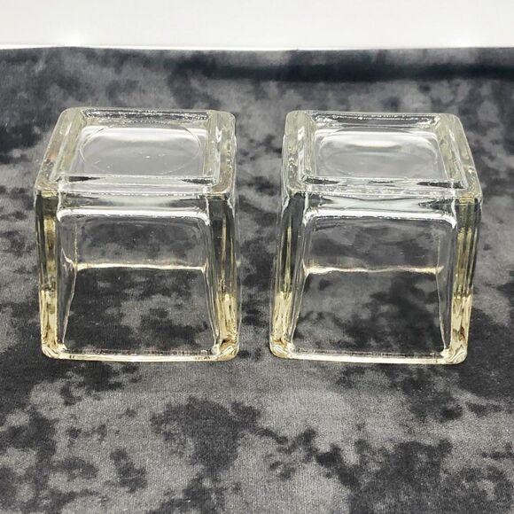 🔮 5/$25 Vintage Glass Square Candle/Matchstick Holders - Picture 4 of 7